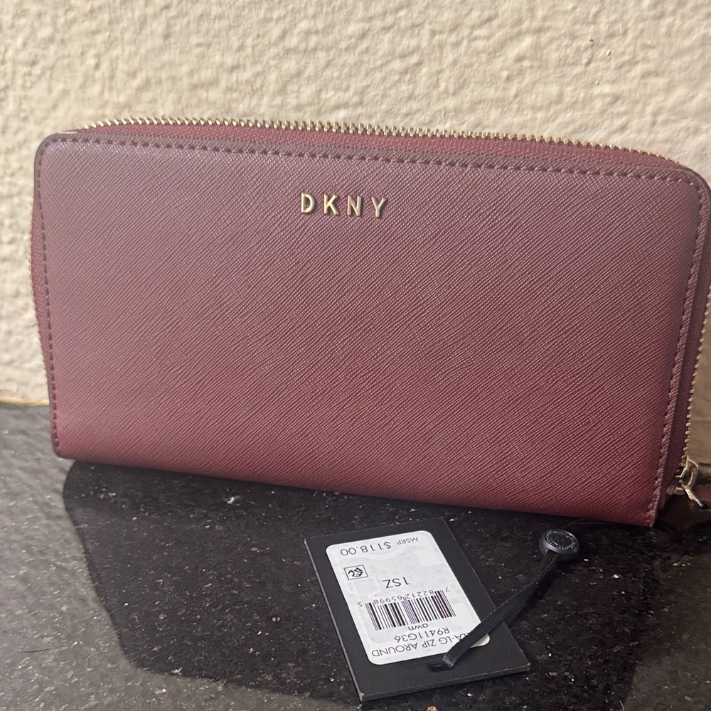 DKNY Mauve Zip-Around Wallet